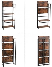 Raft Vintage 4 Polite, Maro Rustic, 60 x 30 x 125.5 Cm