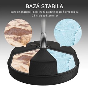 HOMCOM Sac de Box de Podea cu Înălțime Reglabilă, Mănuși de Box și Bază Umplută, 43x43x126-144 cm, Roșu | Aosom Romania