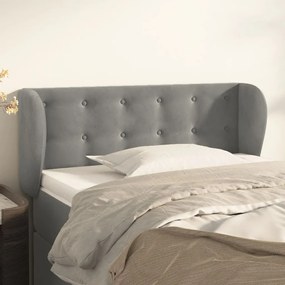 vidaXL Tăblie de pat cu aripioare gri deschis 83x23x78/88 cm catifea