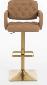 HR8403KW Scaun Caramel Piele Ecologica Premium Soft cu Bază Aurie