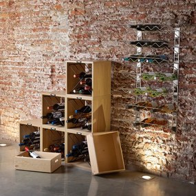 Raft pentru sticle de vin în culoare naturală cu aspect de lemn de frasin număr de sticle 12 36,5x36x29 cm Macon – Compactor