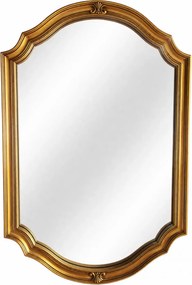 Oglindă decorativă de perete, ramă aurie antichizată, 60x90 cm