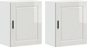 vidaXL Dulapuri de bucatarie 2 buc "Porto" lemn prelucrat alb lucios