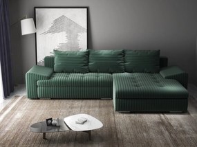 Colțar extensibil dumonde cu ladă de depozitare si sezut confortabil din spuma high-density, Leonardo Ambience Verde 260x185 cm II