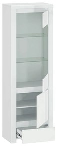 Vitrina 1D1W1S, alb lucios, LINDY