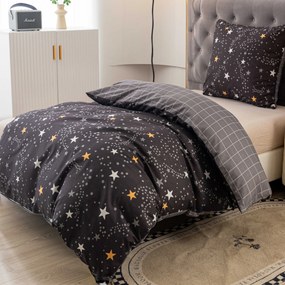 Lenjerie de pat din microfibra flanel STELLAR gri inchis Dimensiune lenjerie de pat: 2 buc 70 x 90 cm | 200 x 220 cm