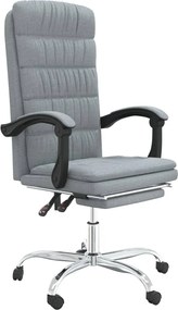 vidaXL Fotoliu de birou rabatabil, gri deschis, textil