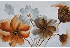 Tablou pictat manual Flowers Orange