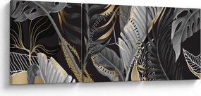Tablou - Jungla de aur (cu ceas) (90x30 cm)