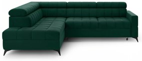 Colțar extensibil Nardo L stânga - verde catifea Bluvel 78