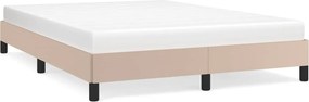 vidaXL Cadru de pat, cappuccino, 140x200 cm, piele ecologică
