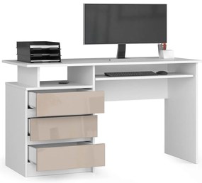 Masă PC Bronte (Alb + Cappuccino lucios). 1068813