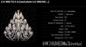Lustra XXL cu 72 brate, cristal Bohemia L11 006/72/1-A