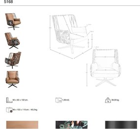 Fotoliu pivotant design LUX, Piele naturala, Tesatura Tropicala 5168