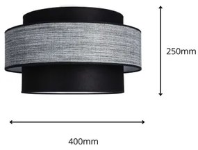 Plafonieră GRACE 1xE27/60W/230V negru/gri