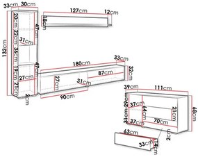 Mobilier living Nova I (alb + alb lucios). 1121832