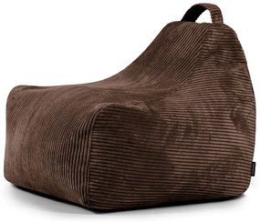 Fotoliu puf pentru copii maro închis cu tapițerie din catifea reiată Game Amuse – SLOWDOWN