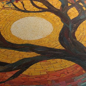 Tablou - Soarele în coroana arborelui vieții (cu ceas) (90x30 cm)
