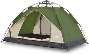 vidaXL Cort de camping cupolă 2 persoane, setare rapidă, verde