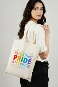 Sacosa de Panza pentru Cumparaturi, Geanta Tote, model Pride 1 38 x 34.5 cm, Alba, BEKZ®