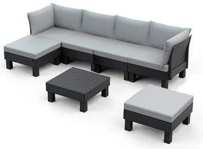 Elements II 6 locuri set de mobilier de grădină grafit