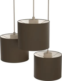 Lustră pe cablu ARDEN, 3x E27/15W/230V, Ø 30 cm, bej/maro