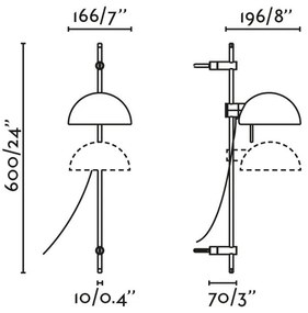 Aplica de perete mobila directionabila MATILDA negru