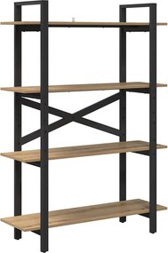 vidaXL Raft pentru cărți Stejar Artizanal 100 x 33,5 x 140 cm