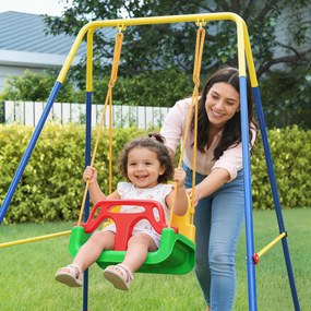 AIYAPLAY Leagăn de grădină pentru copii Leagăn pentru bebeluși 3 în 1 Verde | Aosom Romania