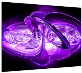 Tablou pe sticlă fractalilor în violet (70x50 cm)