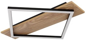 Plafoniera LED metal negru, MDF aspect de lemn BEATRIX I