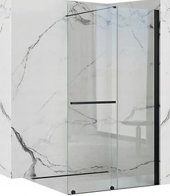 Rea Cortis Black perete cabină de duș walk-in 100 cm negru mat/sticla transparentă REA-K7740