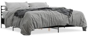 3280057 vidaXL Cadru de pat negru 180x200 cm din lemn prelucrat și metal