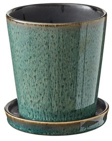 Ghiveci decorativ din gresie ø 10 cm Gastro Green/Black – Bitz