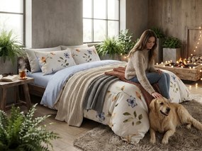 Lenjerie de pat din microfibra GENTLE LEAVES crem Dimensiune lenjerie de pat: 2 buc 70 x 90 cm | 200 x 220 cm