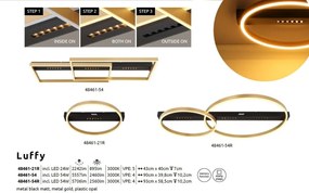 Plafoniera LED design modern Luffy negru, auriu L-93cm
