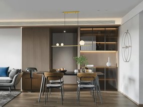 Lustra LED suspendata design modern Mila auriu