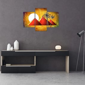 Tablou cu piramidele egiptene pictate (90x60 cm)