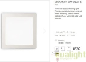 Spot incastrabil pt. tavan fals cu LED GROOVE FI1 30W SQUARE 124025