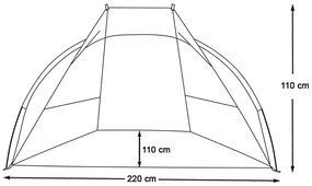 Cort semi-deschis 220*110*110 cm, albastru