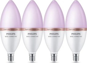 Set de 4 becuri LED RGB reglabile Philips SMART C37 E14/5W/230V 2200-6500K