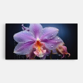 Tablou Canvas, 80x160cm, Dormitor si Living, Flori, Orhidee, Orchid In Rain