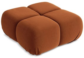 Taburet modular portocaliu cu tapițerie din catifea Lokua – Makamii