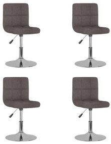 vidaXL Scaune de bucătărie pivotante, 4 buc., gri taupe, textil