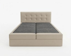 Pat tapițat tip boxspring DIRELIS TRINITY160x200 cm bej Saltea: Saltea cu arcuri Bonell