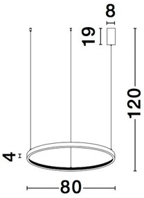 Lustra LED dimabila, design modern PRESTON, 80cm negru NVL-9865180