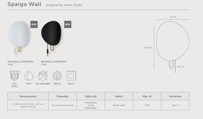 Aplica de perete ambientala design nordic Spargo alb/alama