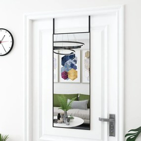 Oglinda pentru usa, negru, 40x100 cm, sticla si aluminiu 1, Negru, 40 x 100 cm