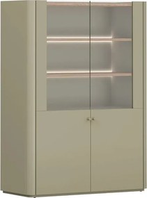 Vitrină Elivo 100 cm cu 2 uși - eucalipt / stejar baltic dune