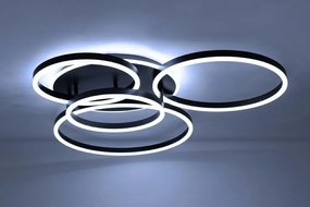 Plafoniera LED cu Telecomanda, Design Geormetric, RINGS 5 negru